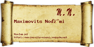 Maximovits Noémi névjegykártya